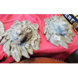 X2 Large Lead Lion heads