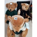 3 Harrods Teddy Bears 1998 2000 in box and 2001