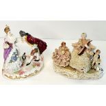 x1 Meissen Figure (slight damage to dress) plus x1 continental figure