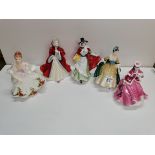 x4 Royal Doulton Ladies with boxes and Ltd edition Coalport lady 'The Skater'