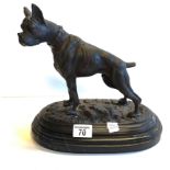 French Bronze Casting Boxer Dog Maker mark Mene