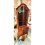 Small decorative Walnut Bookcase with glazed top and in excellent condition