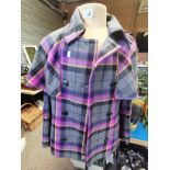 Ted Baker Purple Check Double Breasted Jacket size 2 ( UK10)