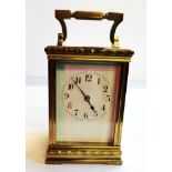 Brass Carriage clock with key H12cm