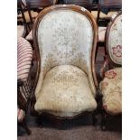 Victorian oak nursing chair