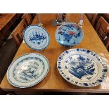 4 x early Chinese plates