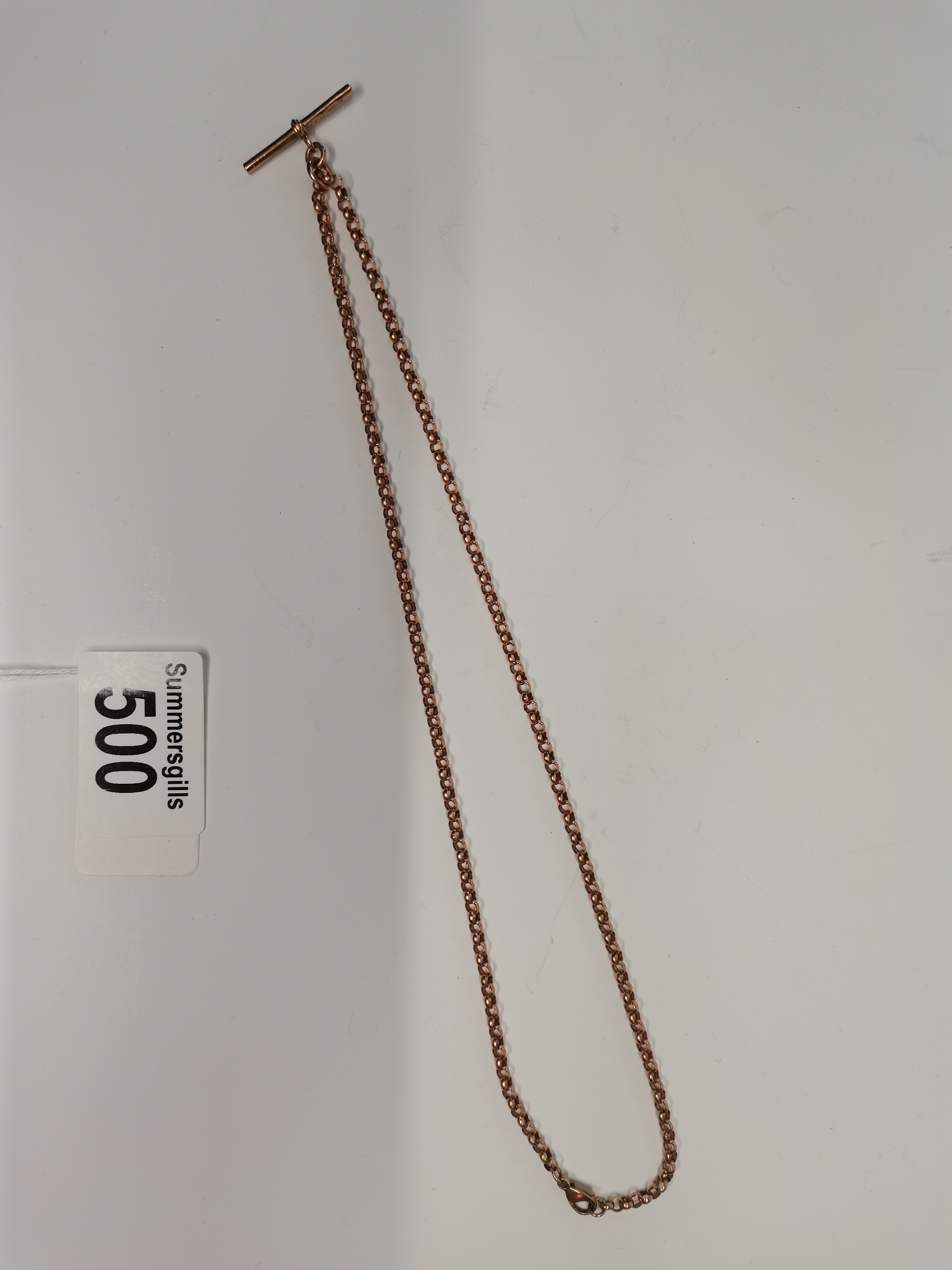 9ct gold T Bar chain 48cm 11grams