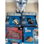 5 Boxed Star Wars Items to include R2D2 Desk tidy, Darth Vader Mouse and solar Sailer figure