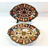 x2 Royal Crown Derby Oval Dishes (one been damaged and restored) R No 710799 30cm