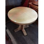 A Yorkshire oak circular side table MOUSEMAN INTE