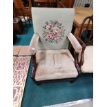 upholstered wood framed chair