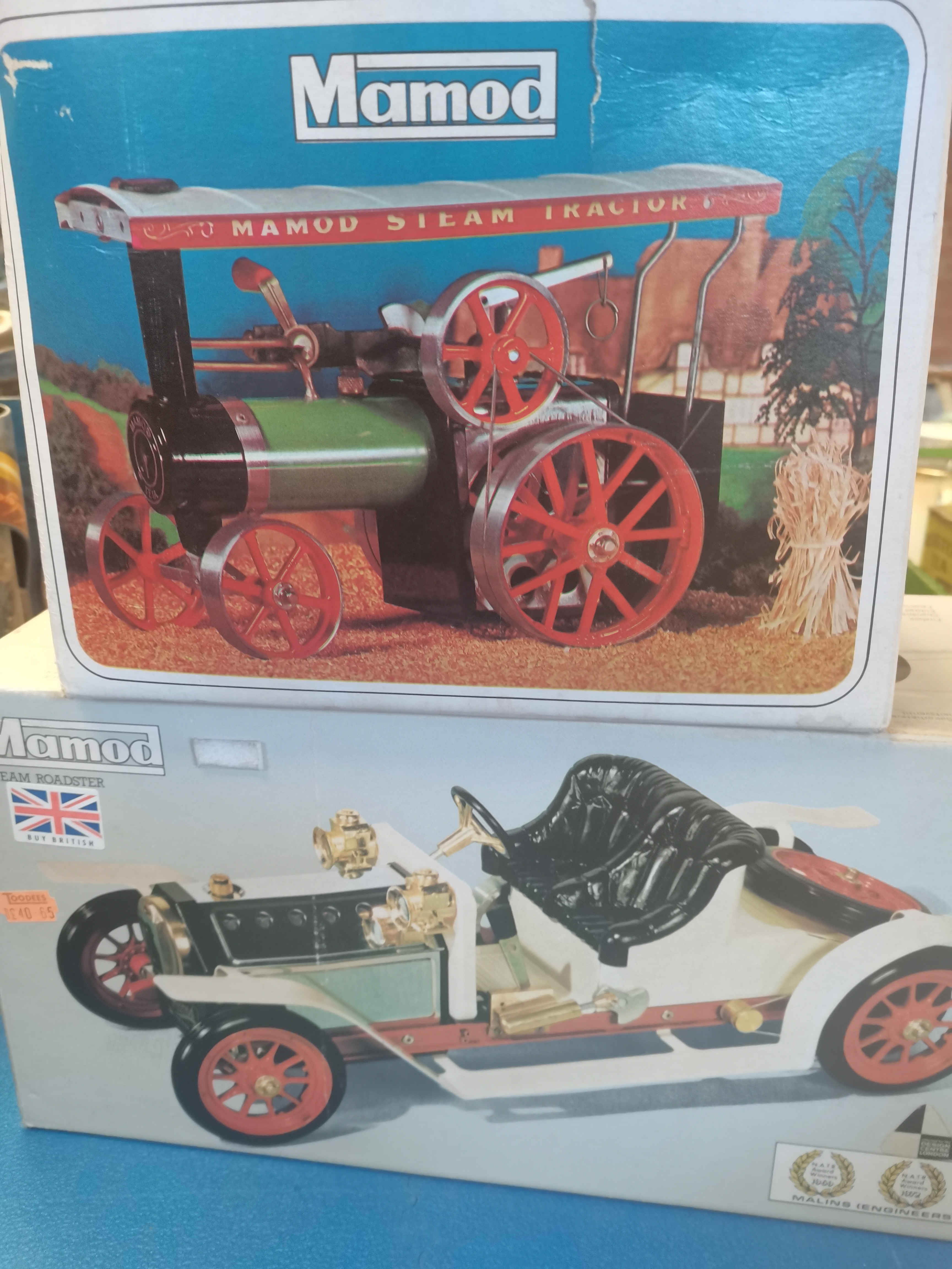 Mamod Traction Engine in box and Mamod boxed Steam Roadser