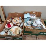 2 Boxes of Miscellaneous Pottery Including Teas Sets