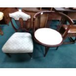 x2 antique hall chairs