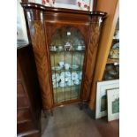 An antique mahogany with inlaid decoration display