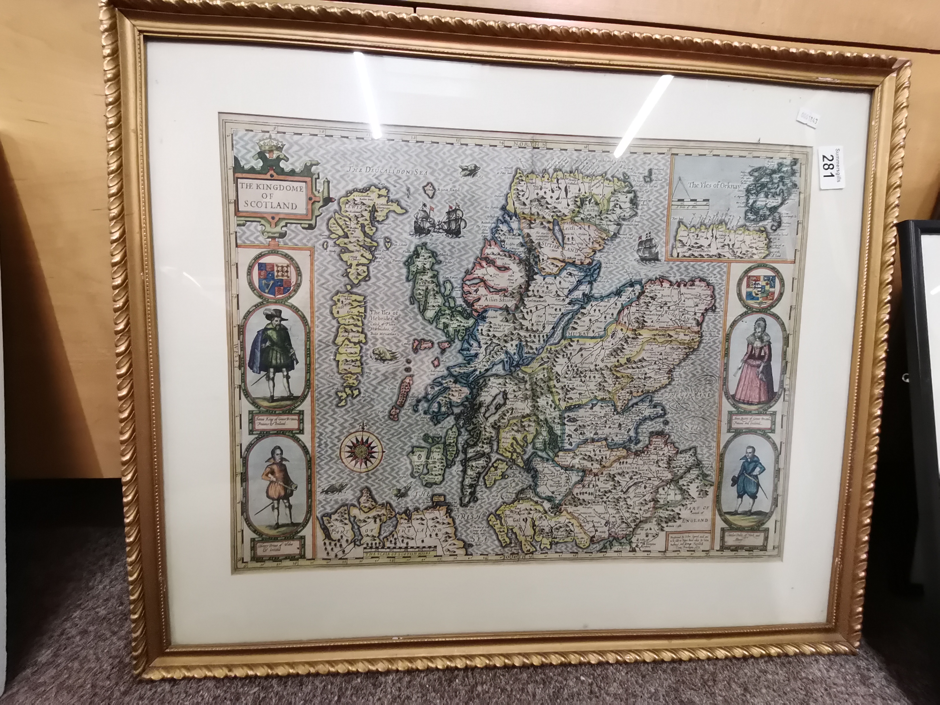 Framed Antique map of Scotland