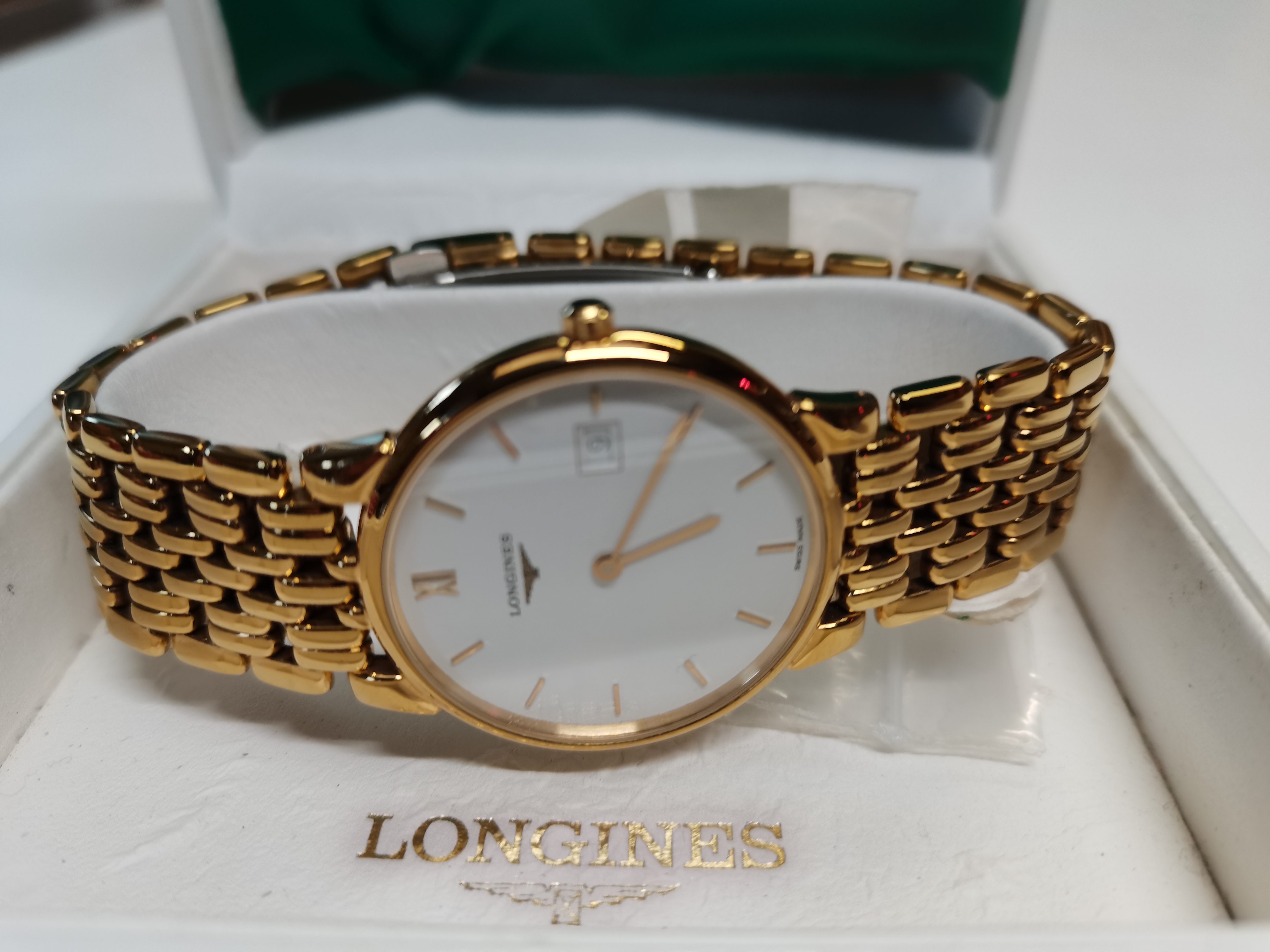 Longines gold plated gents wrist watch purchased 1999 £575 with all paperwork.