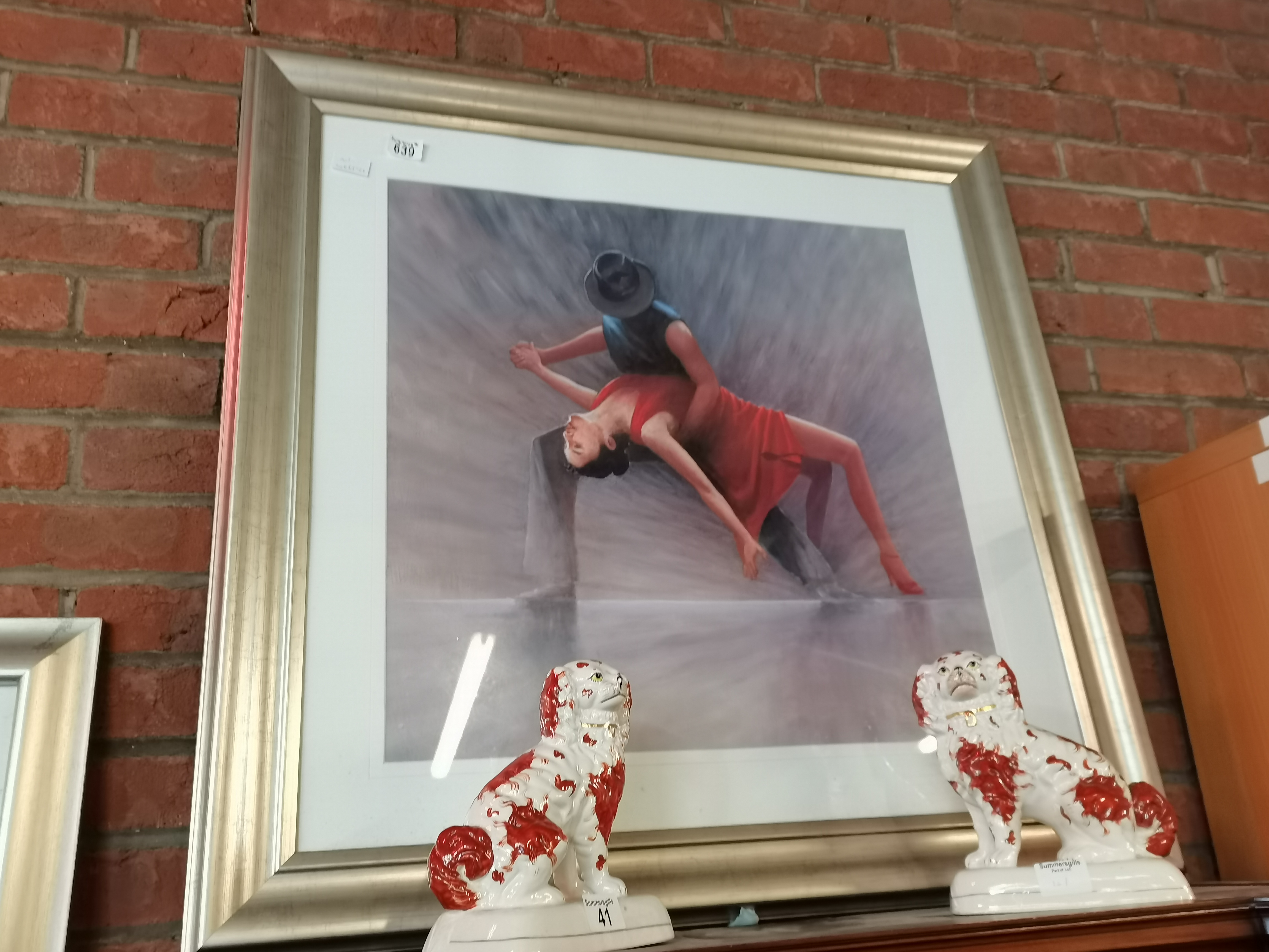 Large print of Spanish dancers in silvered frame