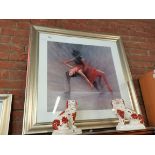 Large print of Spanish dancers in silvered frame