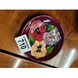 Moorcroft Small plate - Pansy Design