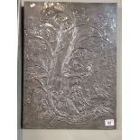 Aluminium wall plaque of woodland animals in a tree