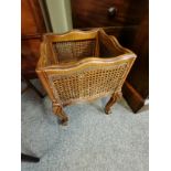 French style planter with wicker work to the sides. Carved legs. w 34 cm h 49 cm