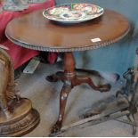 Georgian mahogany tripod table with bird cage and