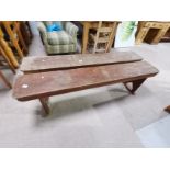 x2 antique pine kitchen benches