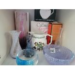 5 x Cathness Glass items, portmeirion jug with box