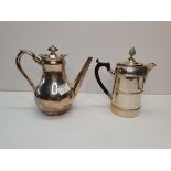 Victorian Silver bulbous shaped coffee pot. London 1872