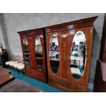 5-piece Edwardian inlaid bedroom suite Bed, 2 x wardrobes, bedside cabinet and dressing table