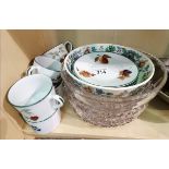 Royal Worcester x6 cups, x4 saucers plus glass bowl and crystal bowl and Masons Bowl