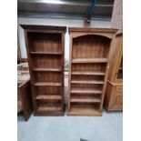 x2 pine book shelves