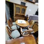 Oak round kitchen table with 6 chairs