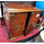 Mahogany and brass smoking cabinet