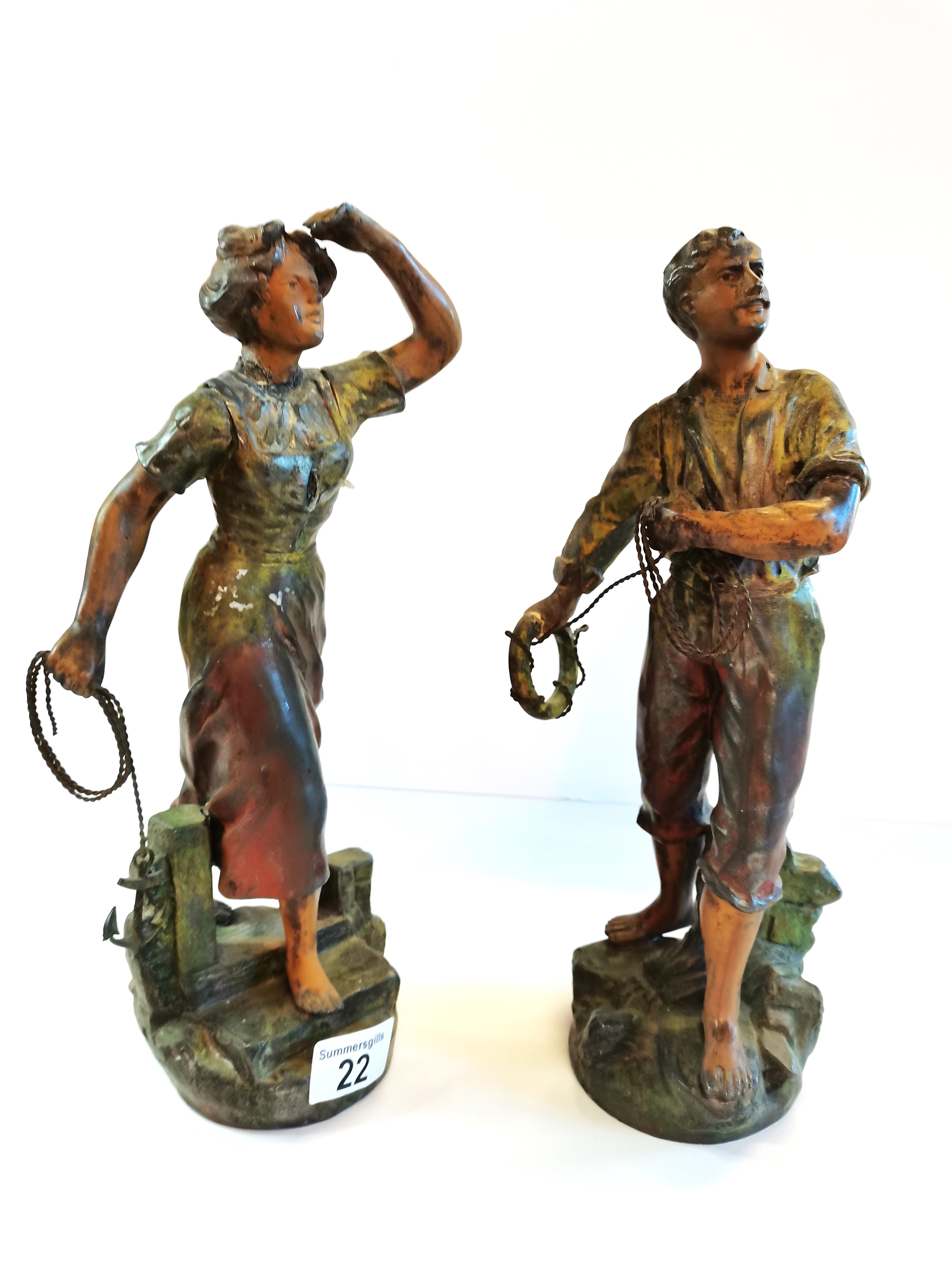 x2 Spelter Figures 'CH Ruchos'