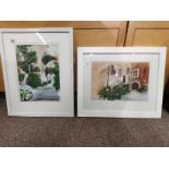 X2 framed French paintings