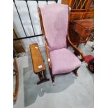 small drop leaf side table and rocking chair