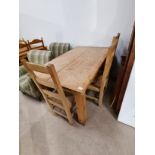 Pine Kitchen table plus chairs