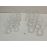 x6 large and x6 small Vintage Pall Mall fine etched crystal water tumblers