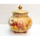 Royal Worcester Blush Ivory Pot Pourri vase rose Jar