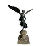 A 19TH CENTURY, ITALIAN GRAND TOUR BRONZE SCULPTURE OF 'WINGED VICTORY'