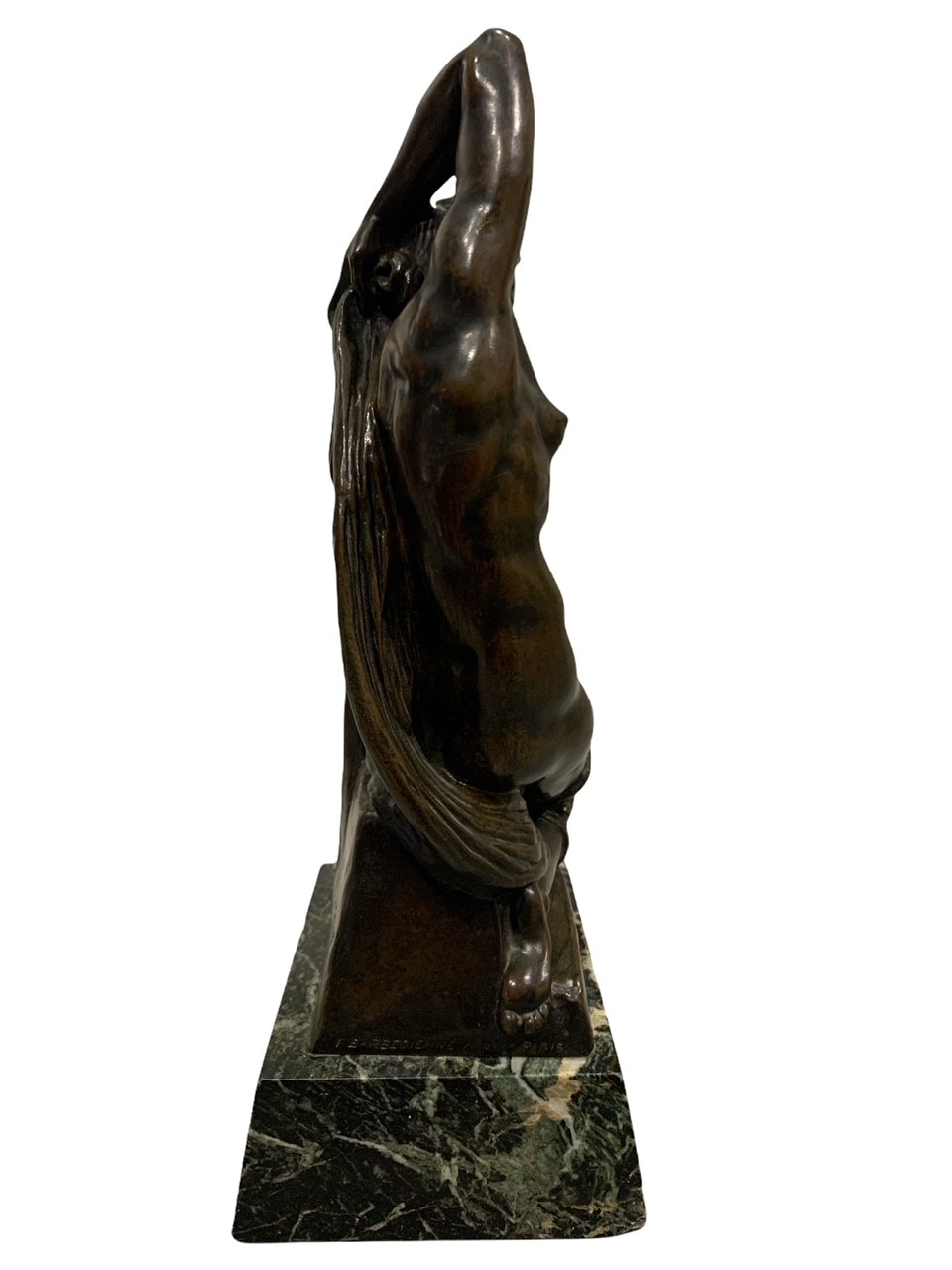 JOSEPH J. EMANUEL (DESCOMPS), CORMIER, FRENCH, 1869 - 1950, AN ART DECO BRONZE SCULPTURE, A SEATED - Image 3 of 7