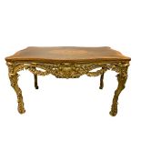 MANNER OF FRANÇOIS ROUMIER, AN 18TH CENTURY FRENCH LOUIS XV CARVED GILTWOOD CENTRE TABLE The later