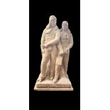 AVIATION INTEREST, A RARE PLASTER CAST STATUE OF SIR JOHN ALCOCK 1892-1919 AND SIR ARTHUR WHITTEN