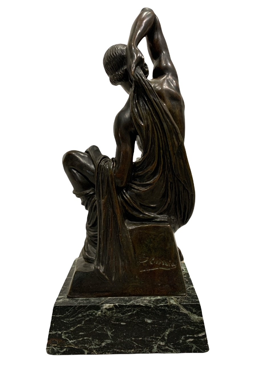 JOSEPH J. EMANUEL (DESCOMPS), CORMIER, FRENCH, 1869 - 1950, AN ART DECO BRONZE SCULPTURE, A SEATED - Image 4 of 7