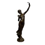 ANDRE DE MANNEVILLE, FRENCH, 1868 - 1928, AN EARLY 20TH CENTURY PATINATED CAST BRONZE FIGURE OF