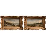 MARK EDWIN DOCKREE (FL 1856-1901), A PAIR OF 19TH CENTURY OIL ON CANVAS WELSH COSTAL LANDSCAPES ST