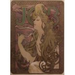 ALPHONSE MUCHA, 1860 - 1939, JOB, 1896, LITHOGRAPH PRINTED IN COLOR AND METALLIC INK Signed, printed