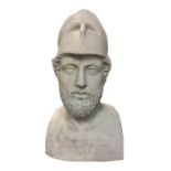 AFTER THE ORIGINAL BRONZE BY KRESILAS, A DECORATIVE LIFESIZE PLASTER BUST, PERICLES IN CORINTHIAN